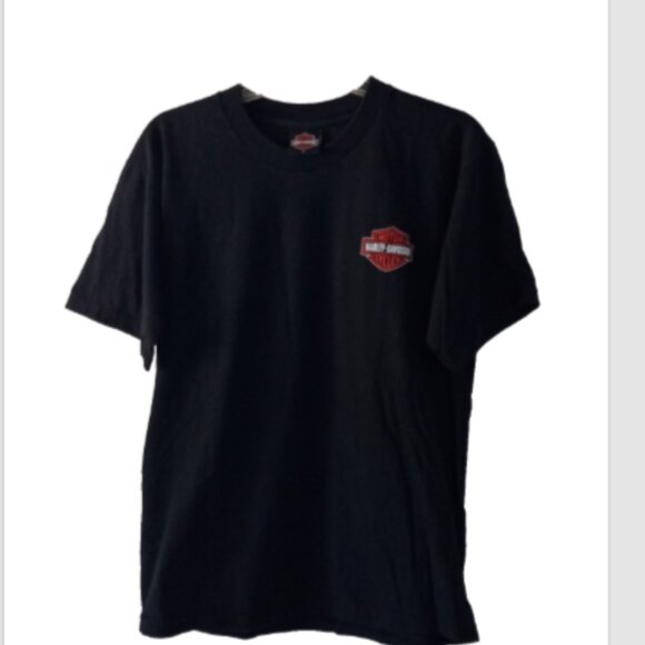 Genuine Harley-Davidson Men’s T-Shirt Sz Large Black Akron Ohio Dealer Tee EUC - Picture 2 of 11